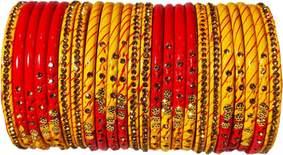 Anshi Creations Lac Copper Bangle Set(Pack of 24)
