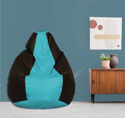 SPACEX XXL Elega for Teenage Teardrop Bean Bag  With Bean Filling  (Clear, Black)