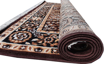 Sana Carpet Brown Silk Carpet(5 ft,  X 7 ft, Rectangle)