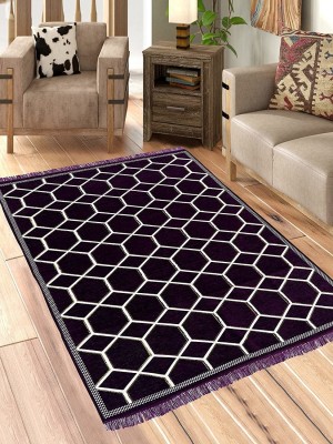 Sparrow world Purple Chenille Runner(5 ft,  X 6 ft, Rectangle)