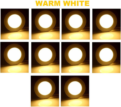 Brightstar 7 WATT Pack of 10 Warm White Conceal Light / Down light / Ceiling Light Recessed Ceiling Light Ceiling Lamp(Yellow)