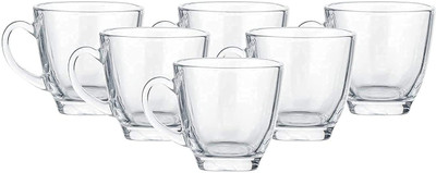 GOMARRTPRO Pack of 6 Glass Square Shaped Crystal Clear Tea & Coffee Glass Cup Set of 6 140 ML(Clear, Cup Set)