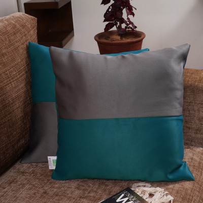 HOMEMONDE Polyester Cushions Cover(Pack of 2, 30 cm*30 cm, Blue, Grey)