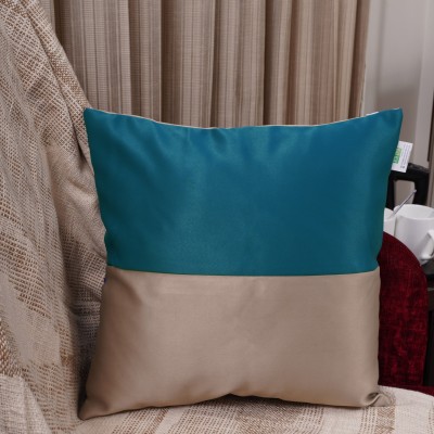 HOMEMONDE Polyester Cushions Cover(40 cm*40 cm, Blue, Beige)