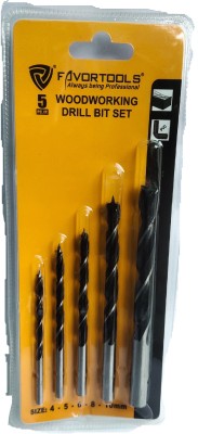 Gadariya King Heavy quality wood drill bit set of 5 bits (4mm, 5mm, 6mm, 8mm, 10mm)