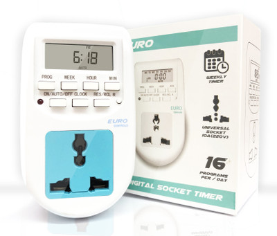 EURO Socket Type Programmable Electronic Timer Switch(White)