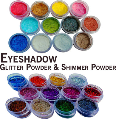 vizo Eye Makeup Hot look Set (12 Color Glitter + 12 Color Shimmer) Powder Eyeshadow 48 g(Multicolor)