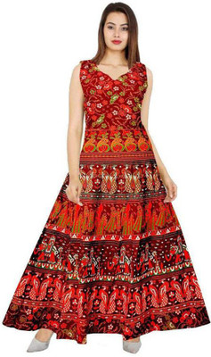 Shrisay fashion Anarkali Gown(Brown)