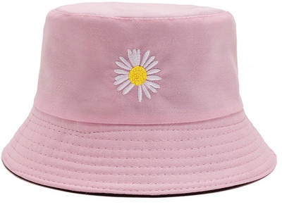 HANDCUFFS Women's Bucket Hats Little DaisyPrint Hat Summer Cotton Beach HatsforWomen(Pink)(Pink, Pack of 1)