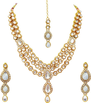 Chrishan Alloy Gold-plated White, Gold Jewellery Set(Pack of 1)