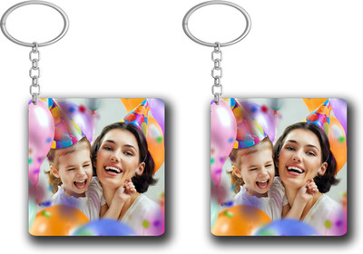 Friendskart Personalized Front Side Photo Keychain SQUARE Key Chain