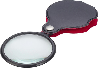uptodateprouducts Portable Handheld Magnifier 8X Leather Magnifier Loupe Pocket Magnifying Glass 8X Pocket(Black)