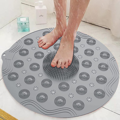 Onlyeasy Silicone Bathroom Mat(Multicolor, Medium)