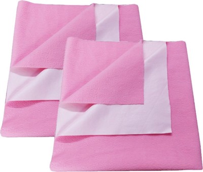 DHANVIN Cotton Baby Bed Protecting Mat(Pink, Medium, Pack of 2)