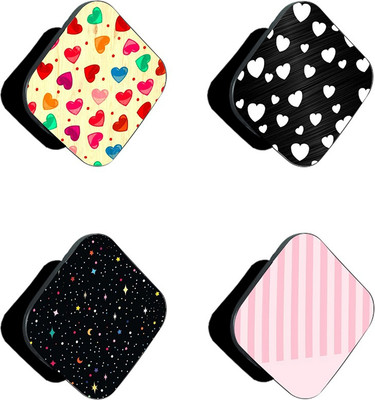 iCopertina Pack Of 4 White Hearts Colorful Hearts And Patterns Mobile Holder