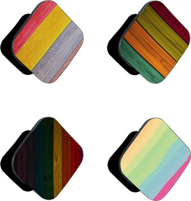 iCopertina Pack Of 4 Colorful Stripes Wood Texture Patterns Mobile Holder