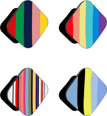 iCopertina Pack Of 4 Colorful Stripes Patterns Mobile Holder