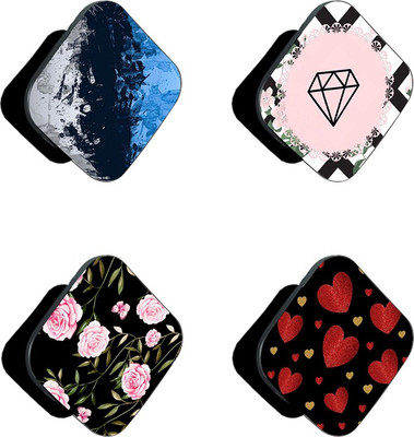 iCopertina Pack Of 4 Floral Red Hearts Patterns Mobile Holder
