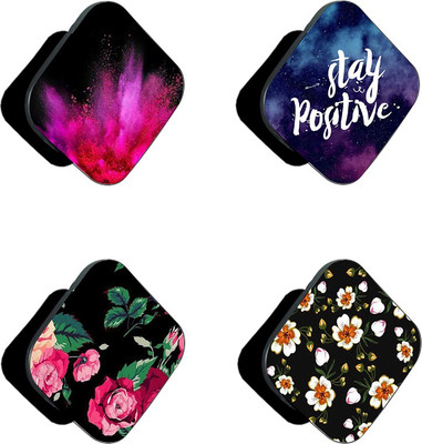 iCopertina Pack Of 4 Stay Positive Pink Color Burst Patterns Mobile Holder