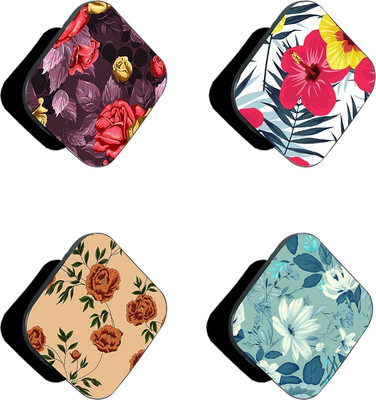 iCopertina Pack Of 4 White Blue Brown Purple Floral Patterns Mobile Holder