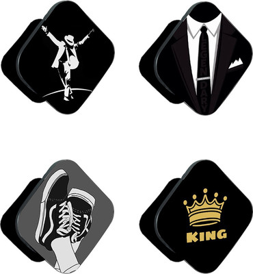 iCopertina Pack Of 4 Black For Boys Patterns Mobile Holder