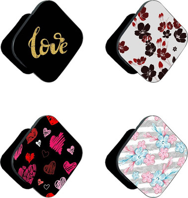 iCopertina Pack Of 4 Hearts Flower Patterns Mobile Holder