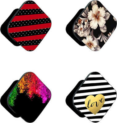 iCopertina Pack Of 4 Red Stripes Floral Love Patterns Mobile Holder