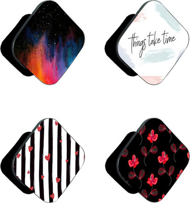 iCopertina Pack Of 4 Red floral Things Take Time And Patterns Mobile Holder