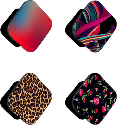 iCopertina Pack Of 4 Roses Floral Cheetah Pattern And Patterns Mobile Holder
