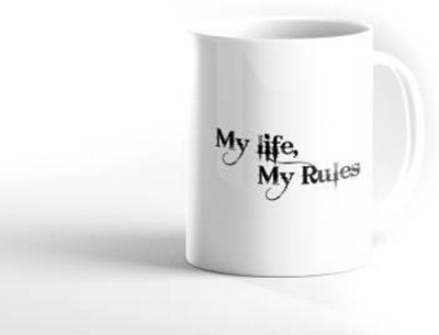 Vidaara My life my Rules Ceramic Coffee Mug(300 ml)