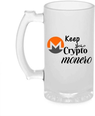 ShikharRetails Funny and Cool Quote Crypto Monero Printed Clear Frosted Glass Beer Glass Beer Mug(500 ml)