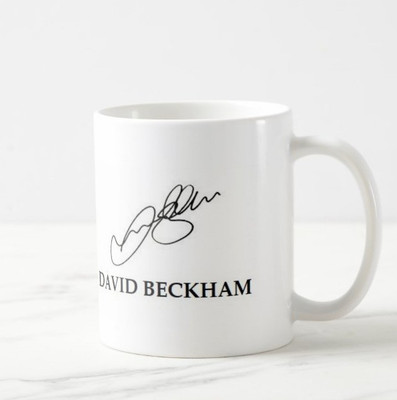 TheWhoop DAVID BECKHAM Signature Design Ceramic/Cup ( 325 ml) Ceramic Coffee Mug(325)