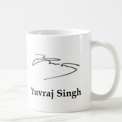 TheWhoop YUVRAJ SINGH Signature Design Ceramic/Cup ( 325 ml) Ceramic Coffee Mug(325)
