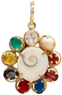 Will and Weaves Gold-plated Mother of Pearl Stone Pendant