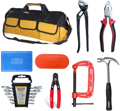 VISKO 827 Tool Set of 27Pcs With Pliers, Hammer, Spanner, Bag, Screwdriver, Allen Keys Hand Tool Kit(27 Tools)