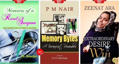 Memoirs Of A Rural Surgeon + Memory Bytes + Extraordinary Desire To Win (Set Of 3 Books)(Paperback, J K Banerjee; P M Nair; Zeenat Ara)