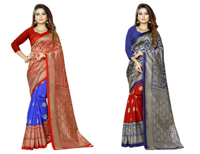 Vimalnath Synthetics Printed Bollywood Art Silk Saree(Multicolor)