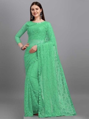 Fashion Field Self Design Bollywood Net Saree(Light Green)