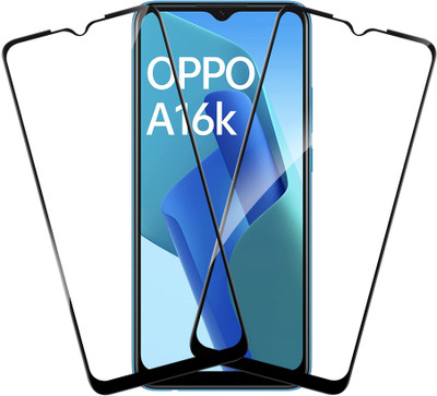 HUPSHY Edge To Edge Tempered Glass for OPPO A16k(Pack of 2)