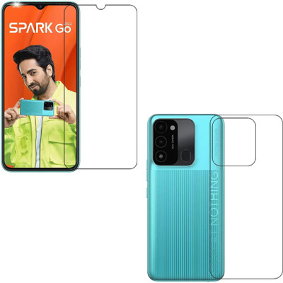 wooden craft Front and Back Screen Guard for Tecno Spark Go 2022 {Flexible}, KG5, Spark Go 2022(Pack of 2)