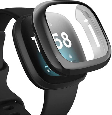 CallSmith Front and Back Screen Guard for Fitbit Versa 3, (2 in 1), Silocon Case with Silicon Screen Protector(Pack of 1)