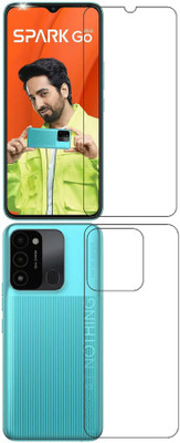 wooden craft Front and Back Tempered Glass for Tecno Spark Go 2022 {Flexible}, KG5, Spark Go 2022(Pack of 2)