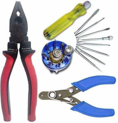 Exotic Arcade Combo of Plier 8 Inch|| Wire Cutter || Wire Stripper || Screwdriver Set 9 Pcs || Combination Screwdriver Set(Pack of 3)