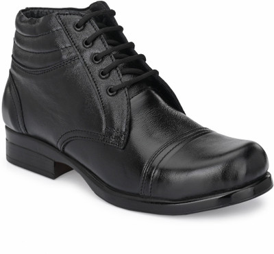 OMEE GOLD Boot Shoes Black Genuine Leather Durable Boots For Men(Black , 11)