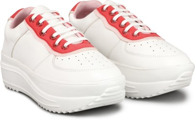 RapidBox Sneakers For Women(White, Red , 6)