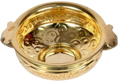 SVC Handicrafts Brass Urli Bowl for Home Decor Living Room / Decorative Bowl for Flowers 6 Inch Decorative Showpiece  -  8 cm(Brass, Gold)