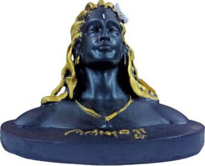 Abn Traders Marble Adiyogi Lord Shankar Idol for Home Decor/Office Decor Murti Decorative Showpiece  -  12 cm(Marble, Black)