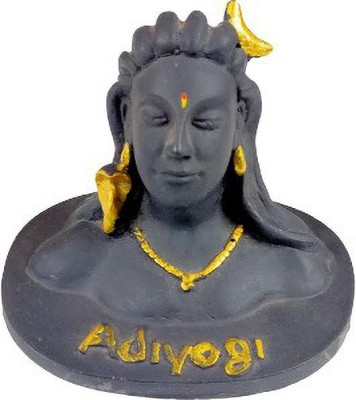 ABNExports Adiyogi Mahadev Lord Shiva Statue Decorative Showpiece  -  10 cm(Marble, Black)