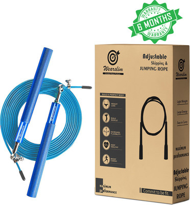 Wearslim Professional Jump Rope Adjustable Skipping Rope with Ball Bearings Freestyle Skipping Rope(Blue, Length: 300 cm)
