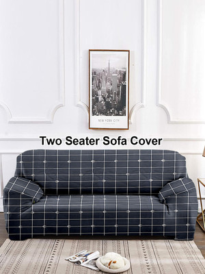 Flipkart SmartBuy Polyester Geometric 2 Seater Sofa Cover(Black Pack of 1)